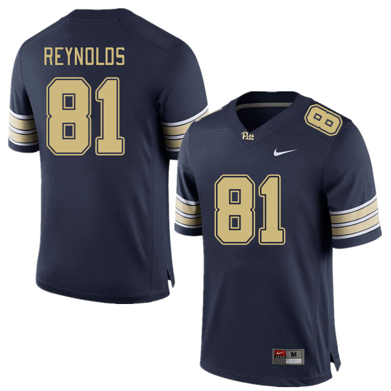 Men #81 Daejon Reynolds Pitt Panthers College Football Jerseys Stitched Sale-Navy